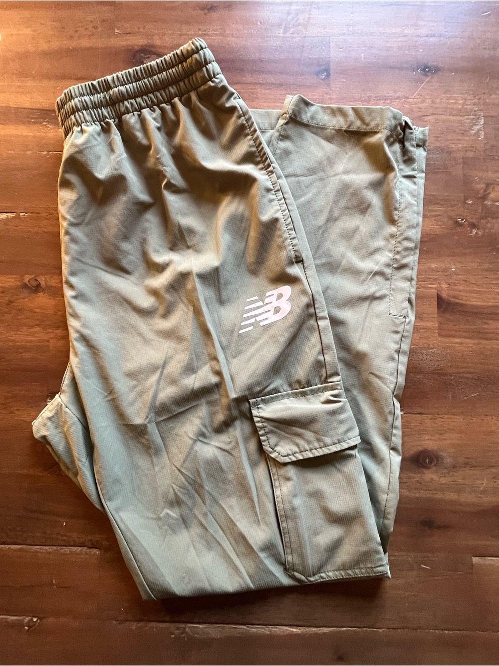 New Balance Youth Olive-Tan Cargo Track Pants